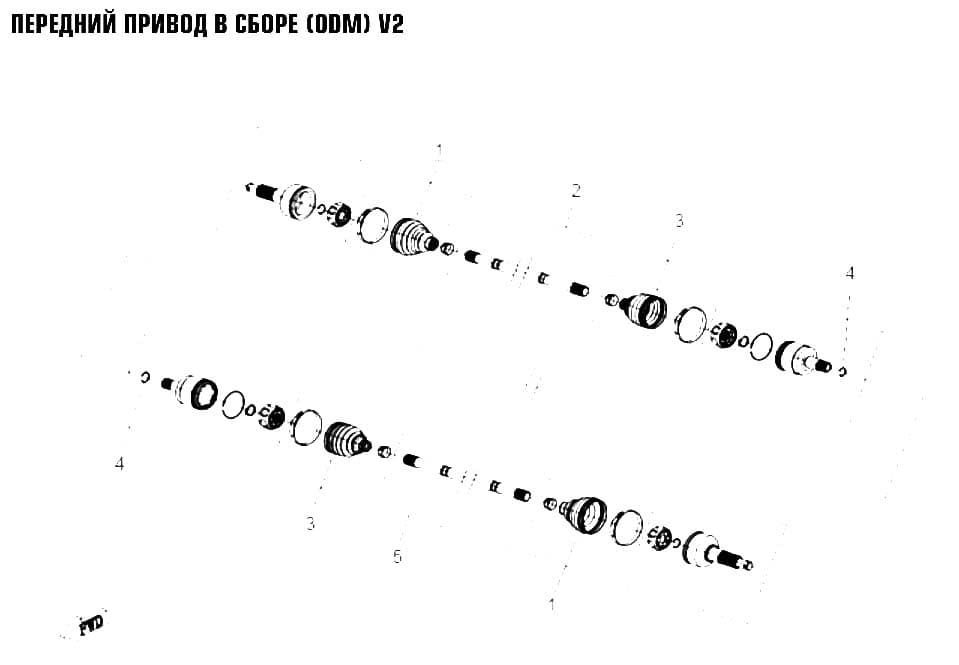 Передний привод в сборе (odm) v2