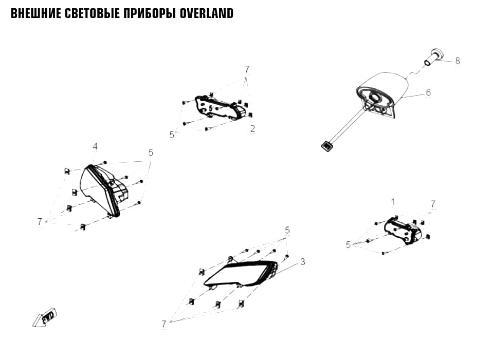 Внешние световые приборы overland