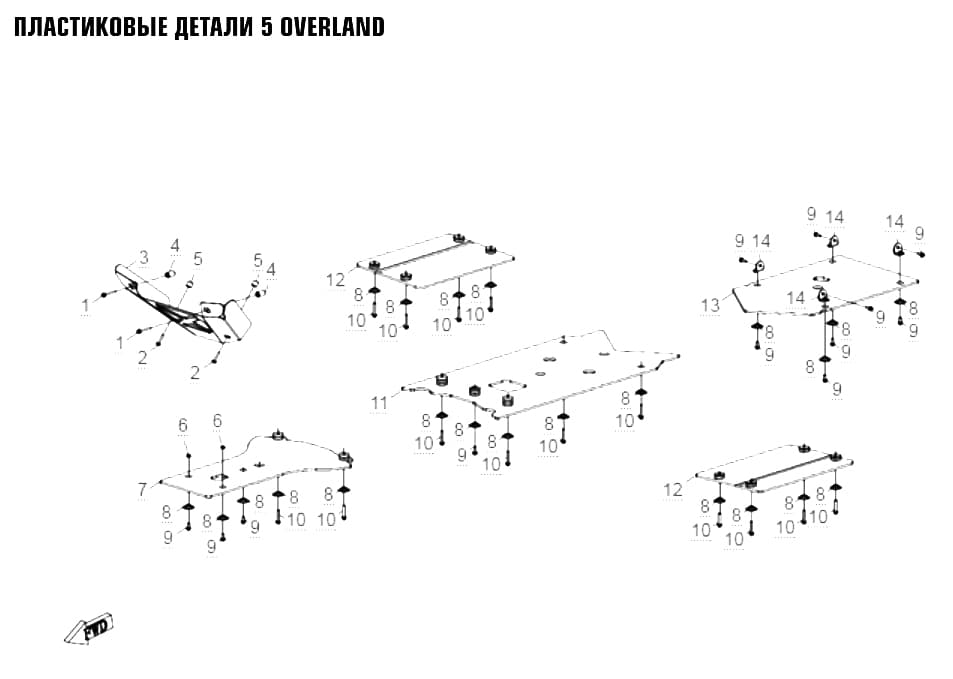 Пластиковые детали 5 overland